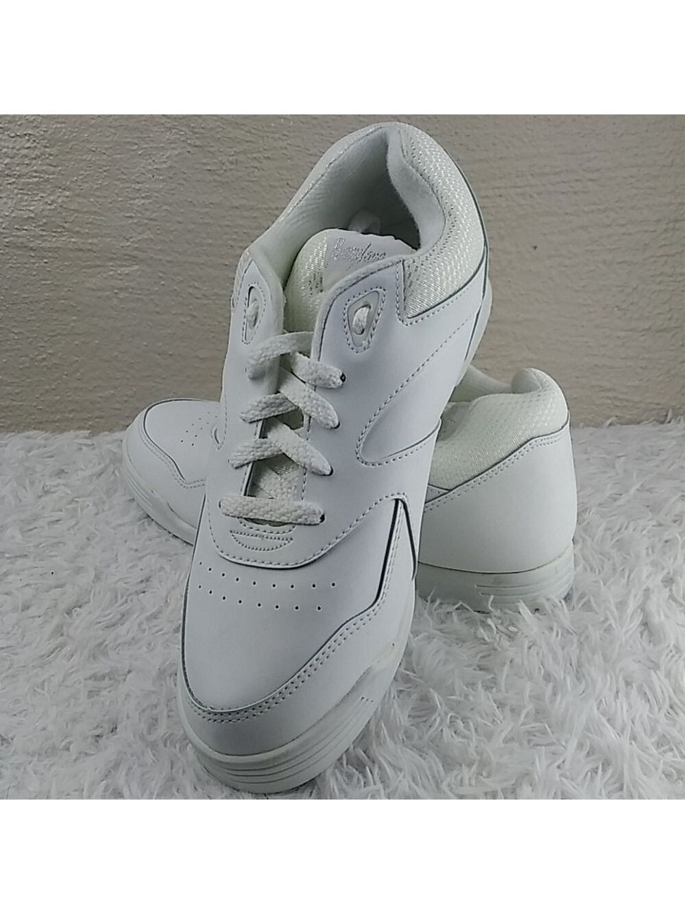 Penny Lane White Faux Leather Mesh Upper  Almond Toe Lace Up Low Top Sneaker